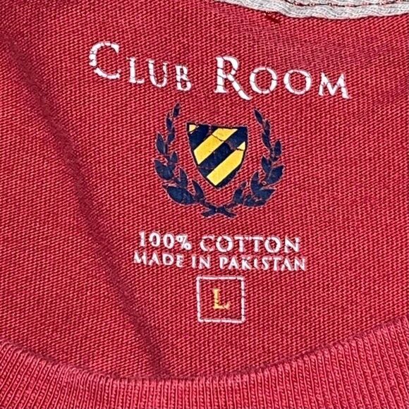 Club Room Mens Large‎ Pullover Crewneck T Shirt Red Short Sleeves 100% Cotton - Picture 2 of 5